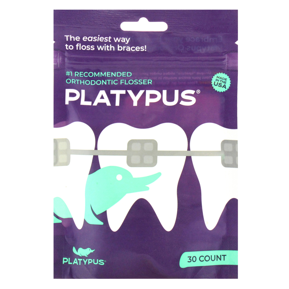 Orthodontic Flossers by Platypus for Unisex - 30 Count Floss